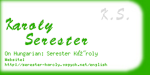 karoly serester business card